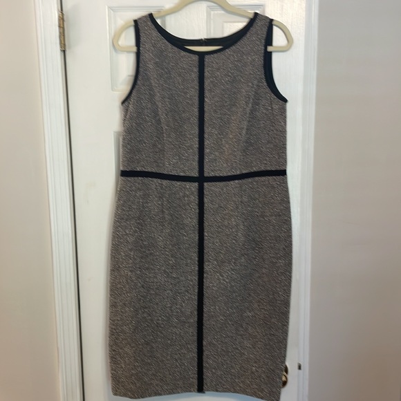 Kasper Separates Black and White Herringbone Tweed Dress - Picture 1 of 12